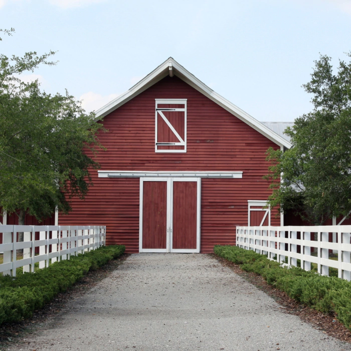 exterior view of a barn